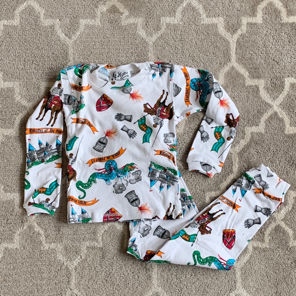 Nwt At Home Pajamas ‘Knights’ Print